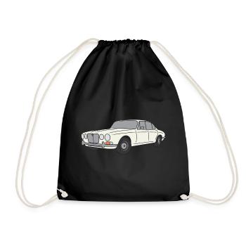 70s Jaguar XJ English White - Simple - Drawstring Bag - black - Front