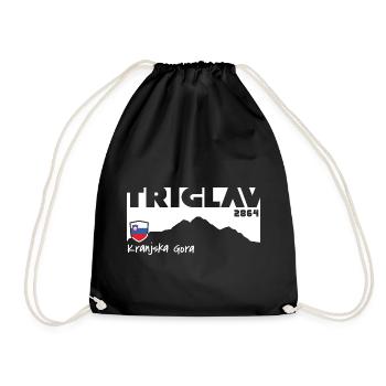 Triglav 2864 Kranjska Gora Slovenia Mountain Hiking - Drawstring Bag - black - Front