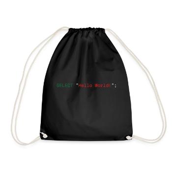 SQL Hello World - Turnbeutel - Schwarz - Vorne