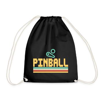 Pinball - Pinball machine Pinball play pixel - Drawstring Bag - black - Front