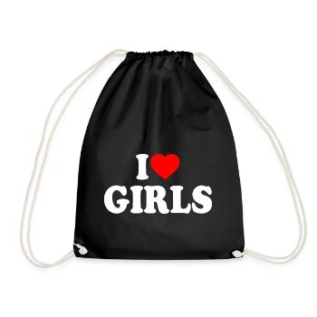 I love girls - Sac de sport léger - noir - Devant