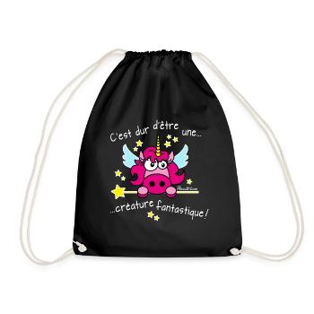 Licorne- C'est dur d'être une créature fantastique - Sac de sport léger - noir - Devant