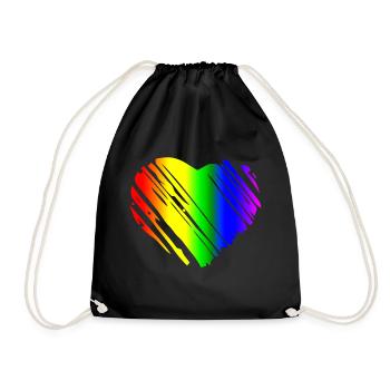 PRIDE HEART - Drawstring Bag - black - Front