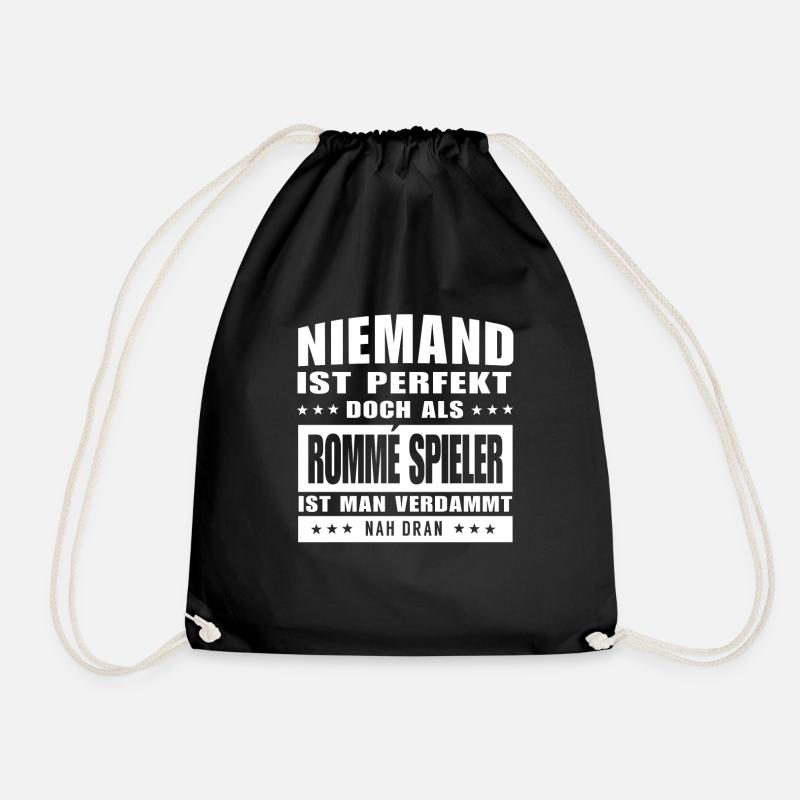 Niemand ist Perfekt - Rommé - Turnbeutel - Schwarz