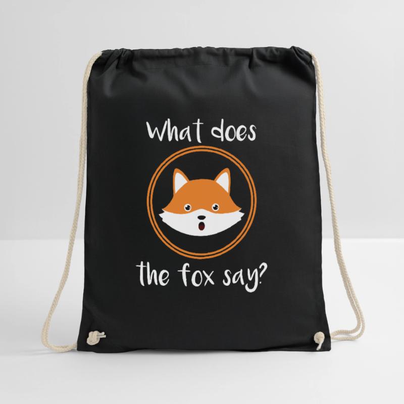 What does the fox say cute gift comic idea Drawstring Bag