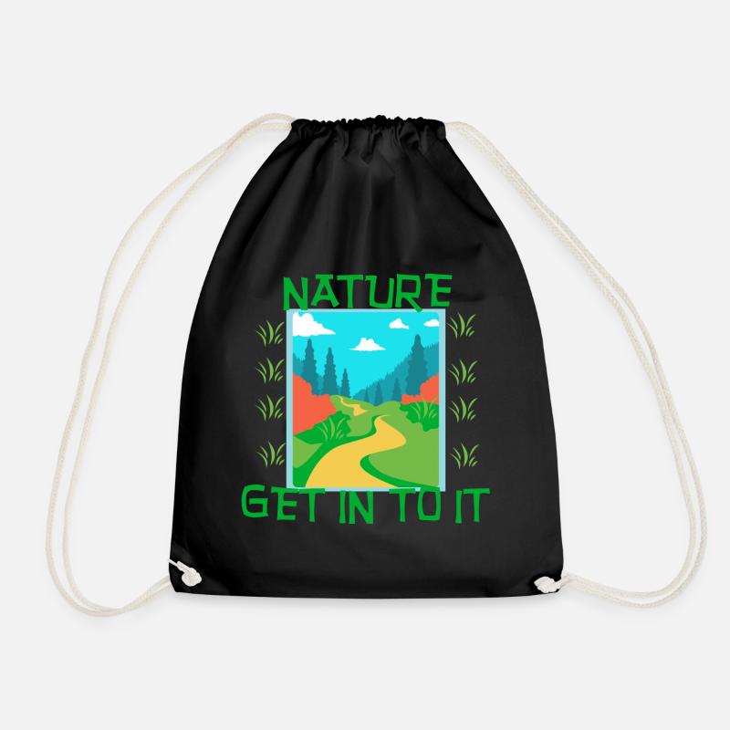 NATURE - Get in to it - Drawstring Bag - black