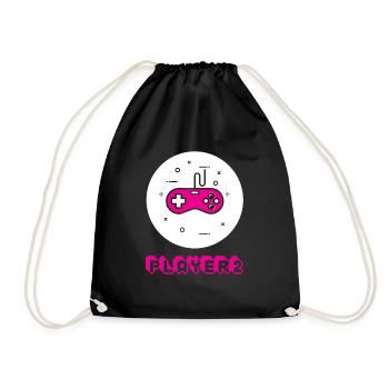 Gamer 2 - Duo Player 1 & 2 amour couple de cadeau - Sac de sport léger - noir - Devant