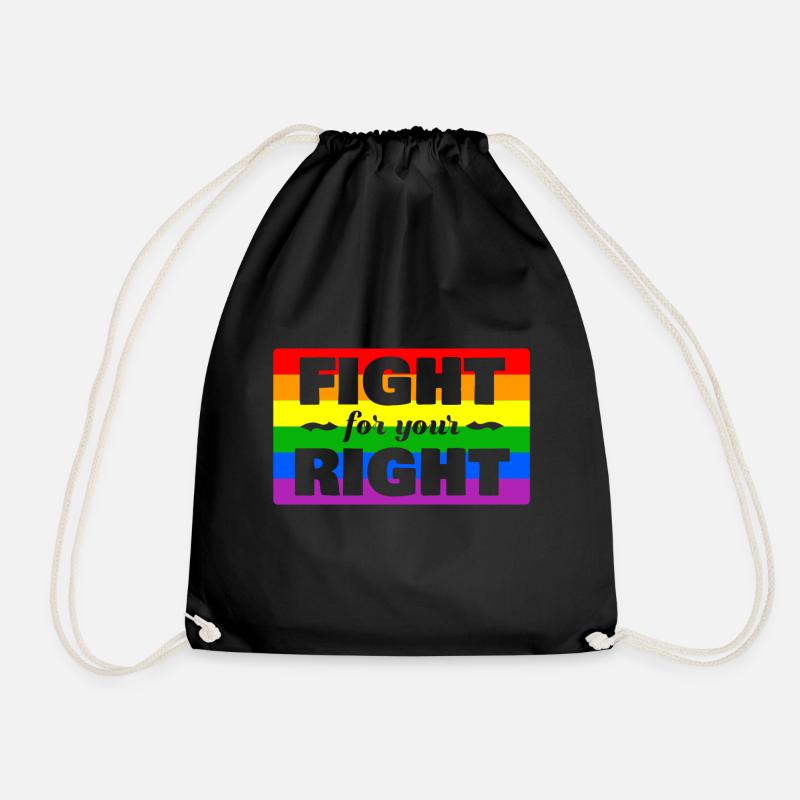 LGBT Schwule Lesben Regenbogen Rechte Geschenk - Turnbeutel - Schwarz