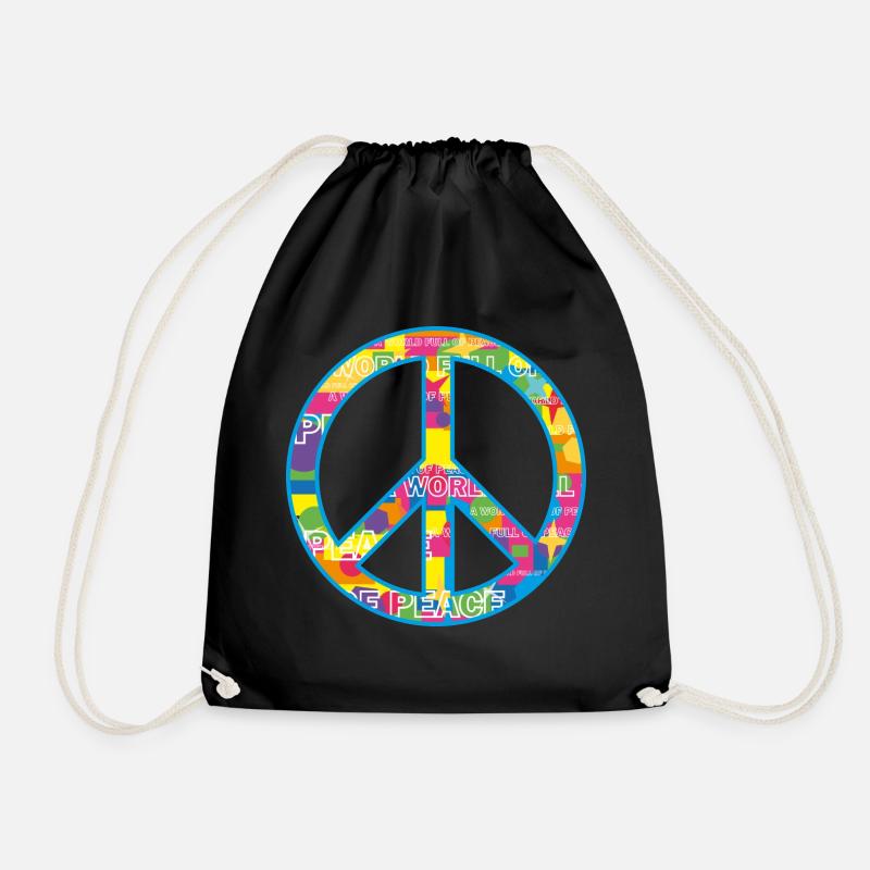 Peace / Frieden Symbol - Turnbeutel - Schwarz