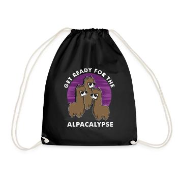 Get ready for the alpakalypse - Drawstring Bag - black - Front