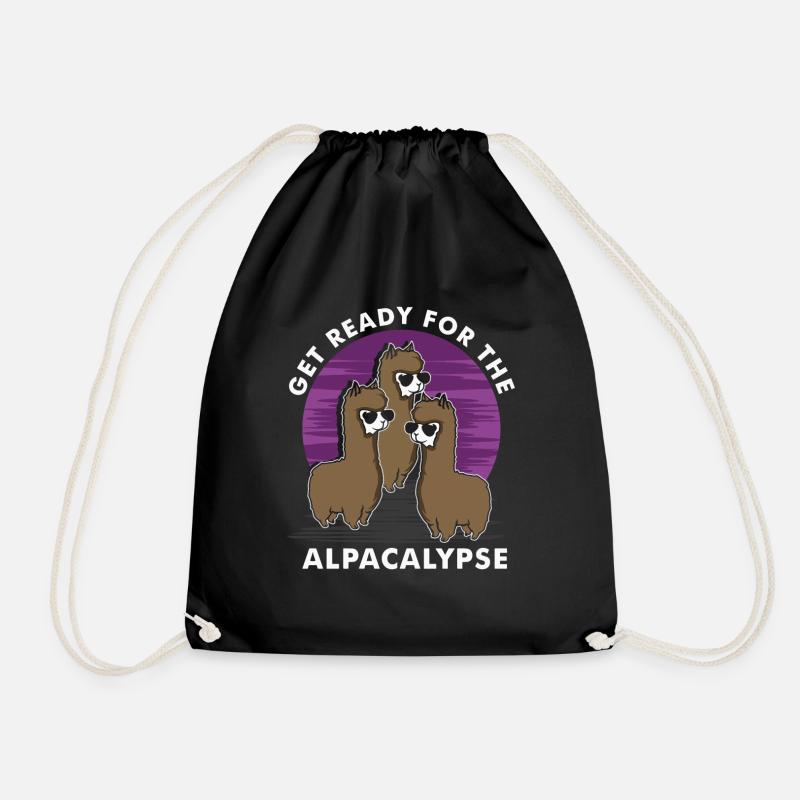 Get ready for the alpakalypse - Drawstring Bag - black