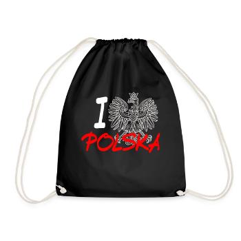 POLSKA - I Love Polska - Geschenk - Polska - shirt - Turnbeutel - Schwarz - Vorne