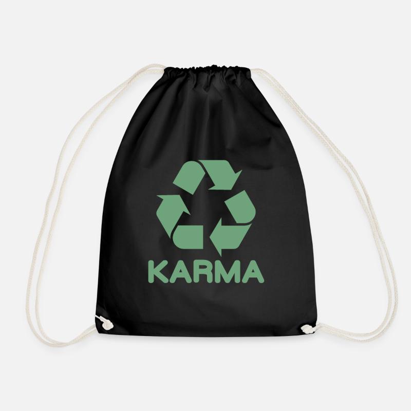 Karma repetition gift idea - Drawstring Bag - black