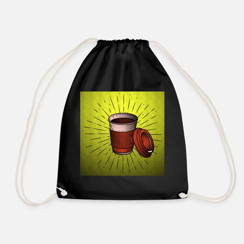 coffee - Drawstring Bag - black