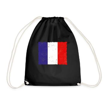 Frankreich - Turnbeutel - Schwarz - Vorne