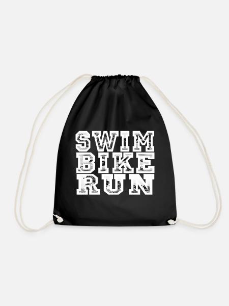 Triathlon,Schwimmen,Radfahren,Laufen auf Hawaii - Turnbeutel - Schwarz