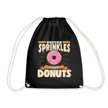 Cool donut shirt - Drawstring Bag - black - Front