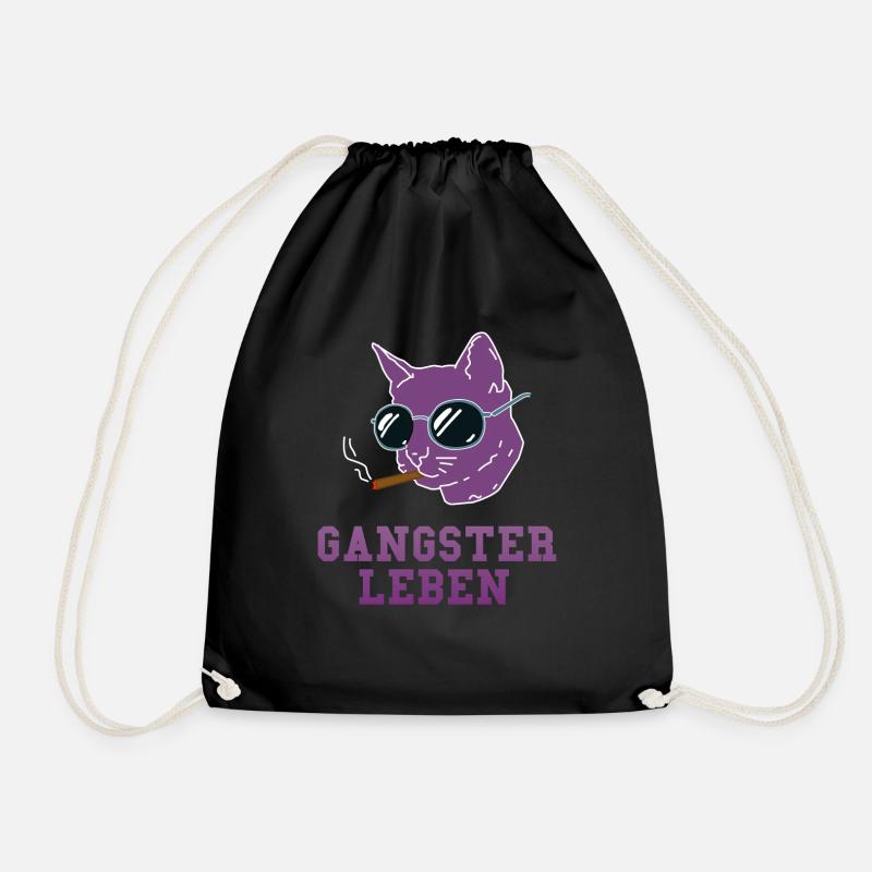 Gangster Cat - Turnbeutel - Schwarz
