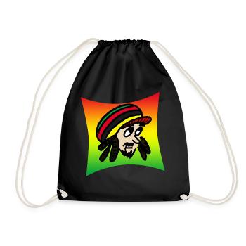Rastafarian Head avec Reggea Couleurs, Dreads & Beanie - Sac de sport léger - noir - Devant