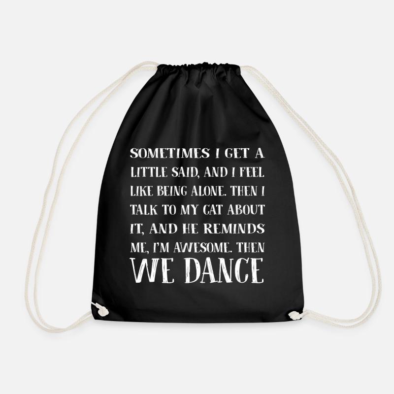 Cat Cats - Drawstring Bag - black