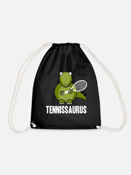 Dinosaurier Tennis T-Rex Geschenkidee - Turnbeutel - Schwarz