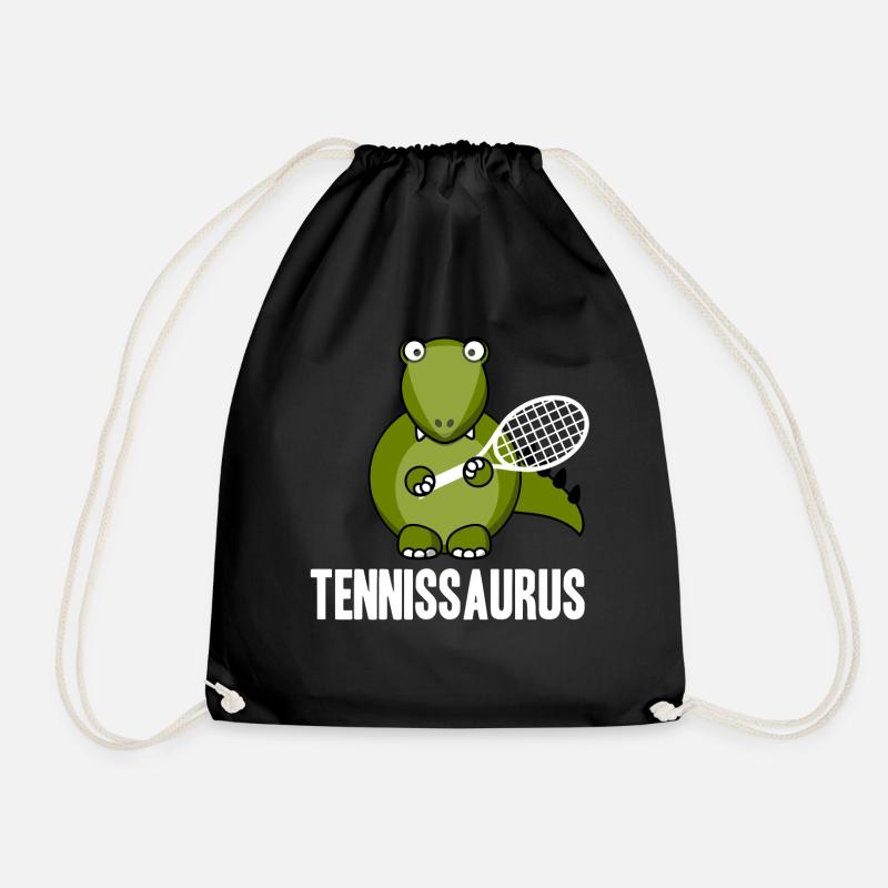 Dinosaurier Tennis T-Rex Geschenkidee - Turnbeutel - Schwarz