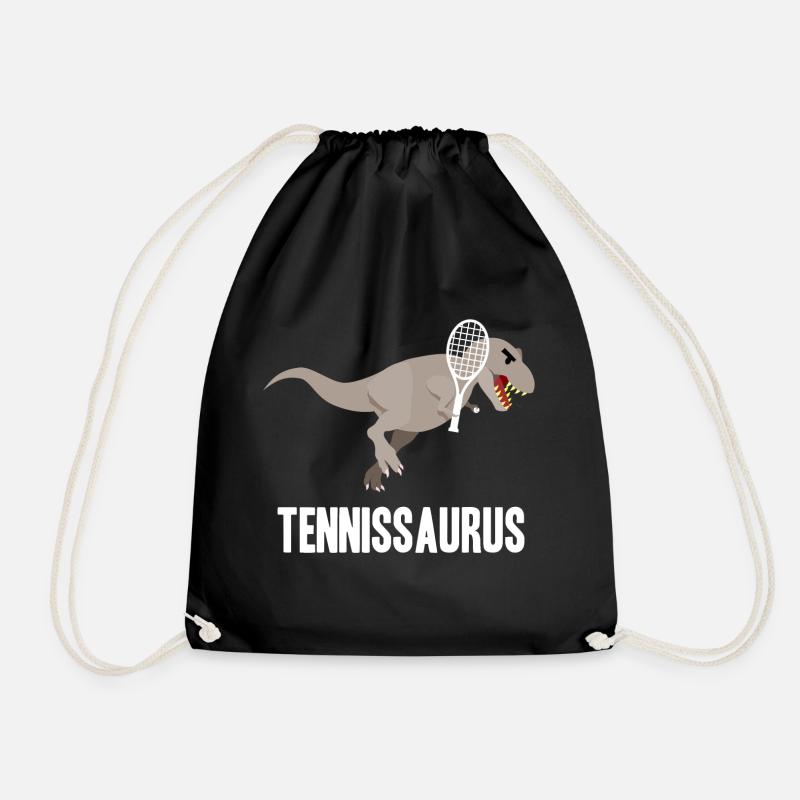 Dinosaurier Tennis T-Rex Geschenkidee - Turnbeutel - Schwarz