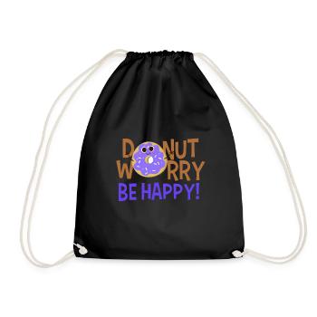 Donut worry be happy - Turnbeutel - Schwarz - Vorne