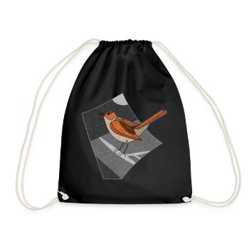 Oiseau rossignol - Sac de sport léger - noir - Devant