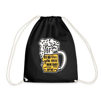 Funny beer drinker beer stein gift - Drawstring Bag - black - Front