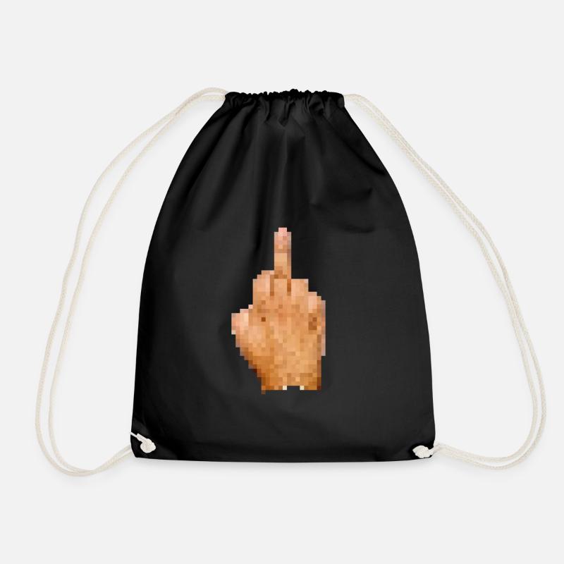 Pixel de doigt moyen censuré - Sac de sport léger - noir