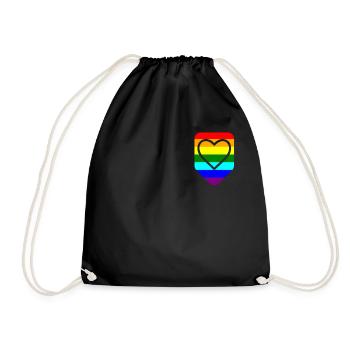 Coeur de poche poitrine LGTB Pride Gay - Sac de sport léger - noir - Devant