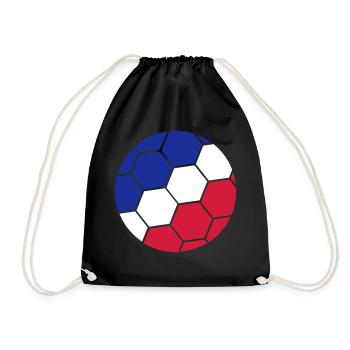 Ball Italy French Football France Fan - Drawstring Bag - black - Front