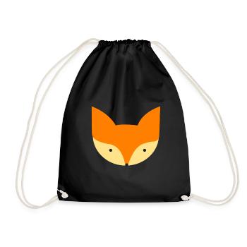 Fox - Drawstring Bag - black - Front