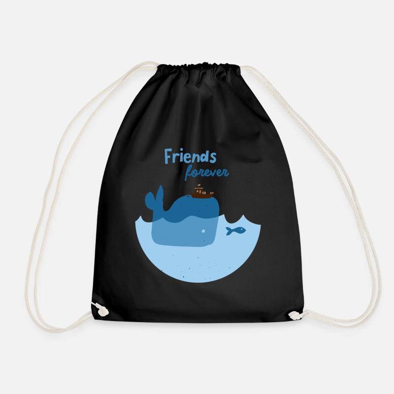 Birthday Gift Friends Friendship - Drawstring Bag - black