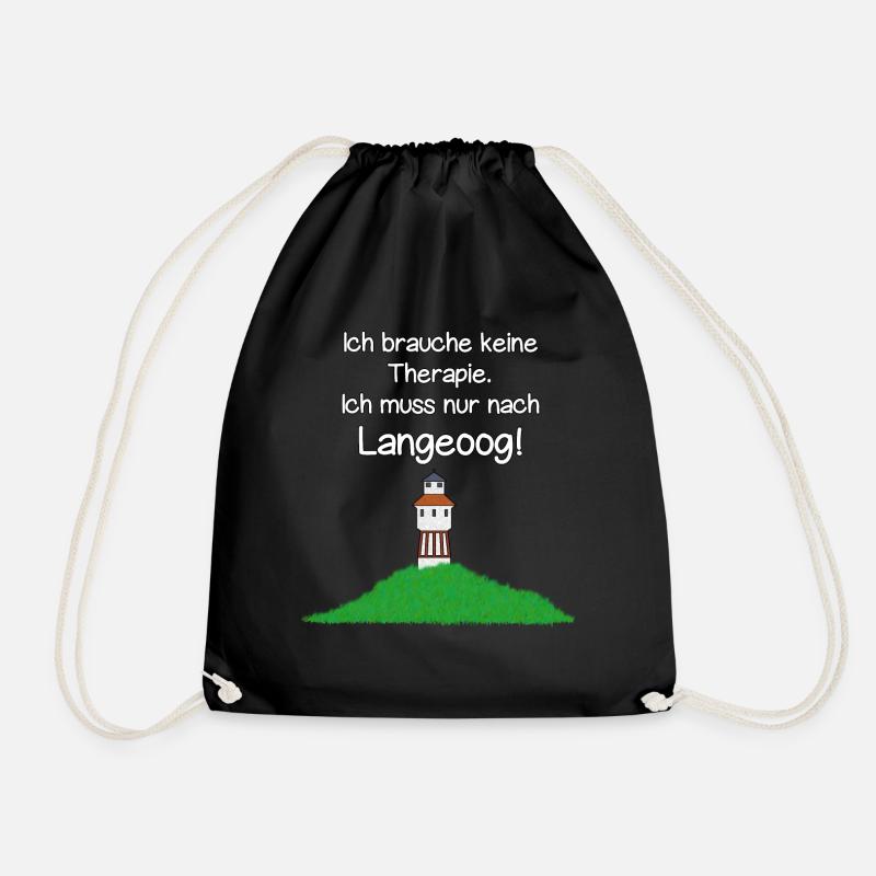 Ich muss nur nach Langeoog! - Turnbeutel - Schwarz