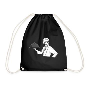 Koch kochen Küche Chefkoch Essen Geschenkidee Cool - Turnbeutel - Schwarz - Vorne
