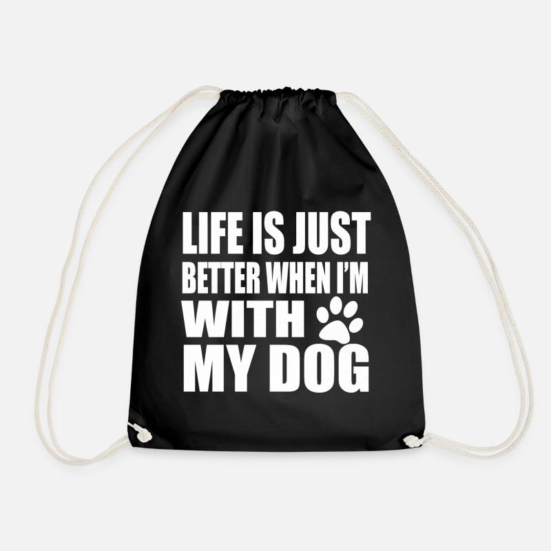 Spruch Hunde Hund Sprueche Hundesprueche Pfote - Turnbeutel - Schwarz