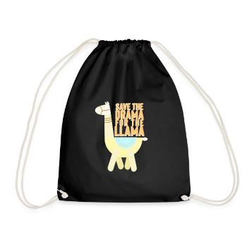 Save the Drama for the Lama - Drawstring Bag - black - Front