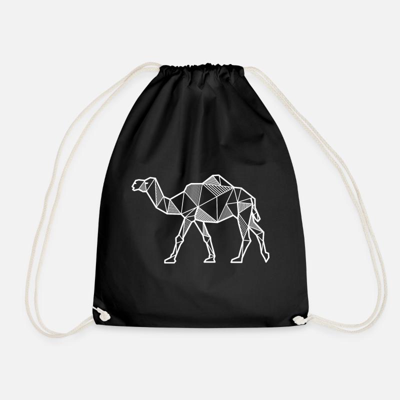 Kamel geometrisch Geschenk Hipster modern linien - Turnbeutel - Schwarz