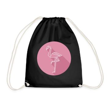 flamingo - Turnbeutel - Schwarz - Vorne
