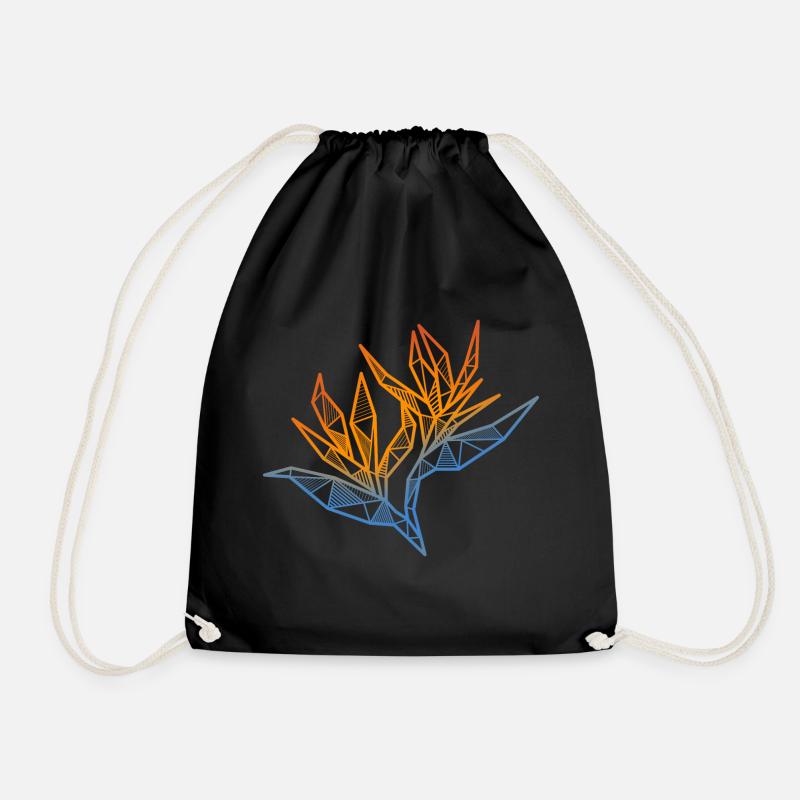 Paradiesvogel Blume geometrisch Geschenk Blumen - Turnbeutel - Schwarz