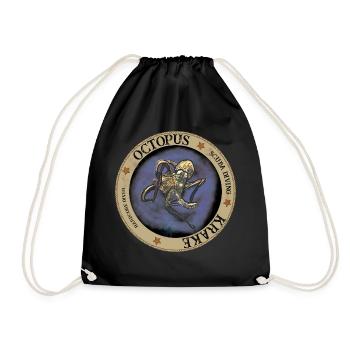 Pieuvre - Pieuvre - Plongée - Plongée sous-marine - Sac de sport léger - noir - Devant