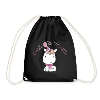 Unicorn Power - Turnbeutel - Schwarz - Vorne