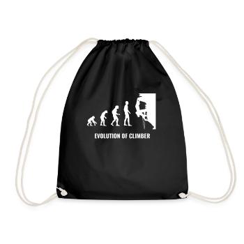 Klettern Sport Felsen Berg Natur Evolution weiss - Turnbeutel - Schwarz - Vorne