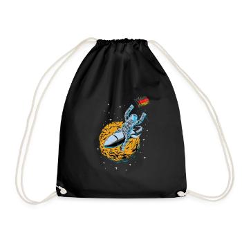 German astronaut in space - Drawstring Bag - black - Front