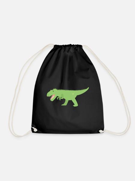 Jagender Dinosaurier - Turnbeutel - Schwarz