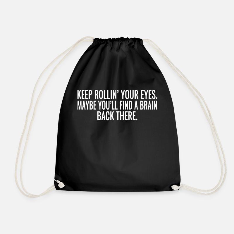 funny sayings - Drawstring Bag - black