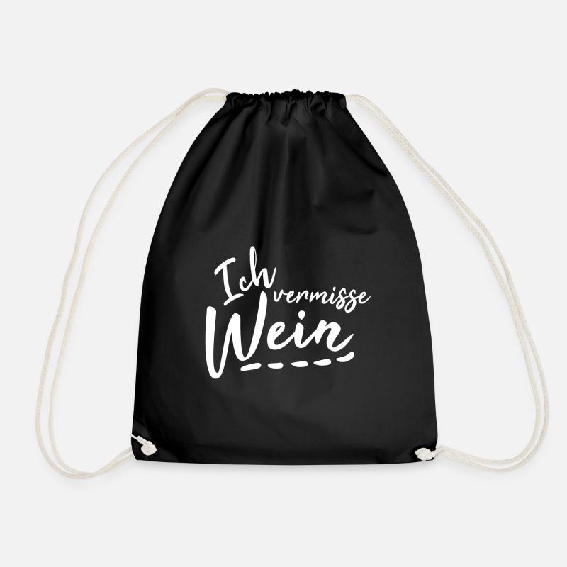 Ich vermisse Wein - Turnbeutel - Schwarz