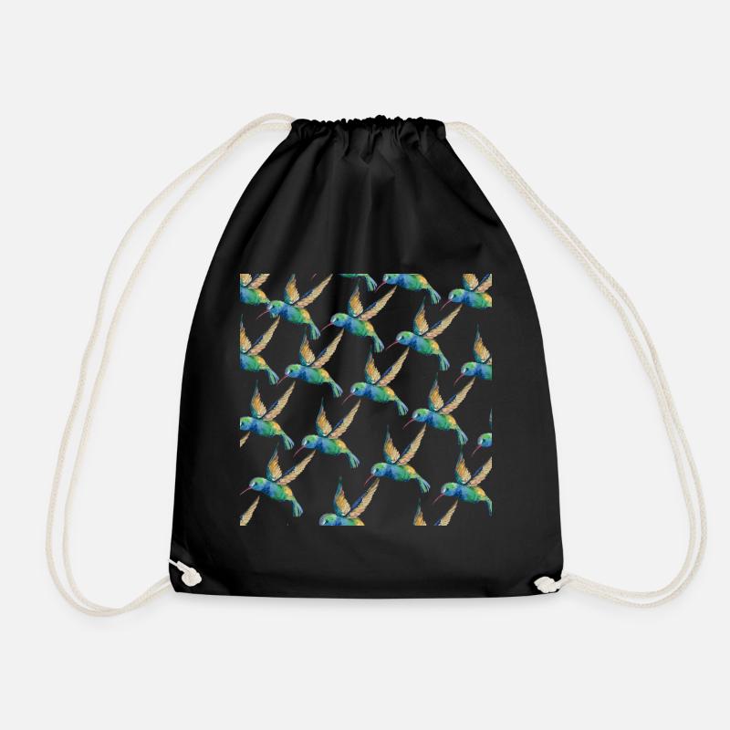 Humming Bird Pattern Lovers Design Cadeau - Sac de sport léger - noir